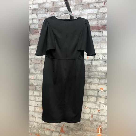 GRACE KARIN 3/4 Ruffle Sleeve Slim Fit Business Black Pencil Dress, Size Large - Picture 3 of 9